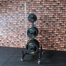 Load image into Gallery viewer, Bumper Plate and Barbell Storage Rack with wheels