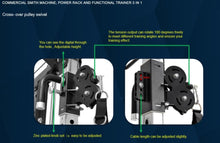 Load image into Gallery viewer, Commercial Smith Machine Power Rack and Functional Trainer 3 In 1