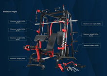 Load image into Gallery viewer, Package Deal - Deluxe Smith Machine with Adjustable Bench + 20kg Olympic Bar & Collars + 145kg Olympic Weight Plates (Package Price)