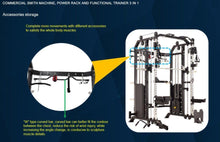 Load image into Gallery viewer, Commercial Smith Machine Power Rack and Functional Trainer 3 In 1
