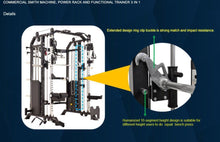 Load image into Gallery viewer, Commercial Smith Machine Power Rack and Functional Trainer 3 In 1
