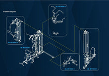 Load image into Gallery viewer, Muscle Motion Light Commercial Multi Station Gym + Pec Dec Attachment MSG1000AC
