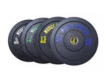 Load image into Gallery viewer, Package Deal 23 - Half Rack, Flat Bench, 20kg Olympic Bar, 100kg Budget Black Bumper Plate Set (PACKAGE PRICE)
