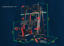 Load image into Gallery viewer, Package Deal - Deluxe Smith Machine with Adjustable Bench + 20kg Olympic Bar &amp; Collars + 145kg Olympic Weight Plates (Package Price)
