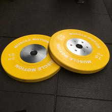 Load image into Gallery viewer, Pair of 15kg Elite Bumper Plates - Yellow (SALE ITEM)
